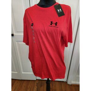 NWT  Men's Red Under Armour Loose Fit T Shirt L Activewear Sportswear Athleisure